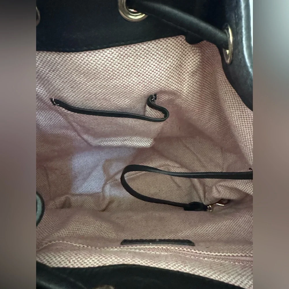 Dooney & Bourke Black Pebbled Leather Hobo Drawstring Bag - Picture 9 of 14